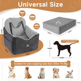 Dog Car Seats for Small/Medium Dogs, Puppy Car Seat with Thick Cushion, Detachable Washable Dog Carseat with Storage Pockets for Dogs Up to 35lbs (Grey)