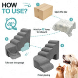 LitaiL 27.5 inches Foam Pet Steps for High Beds, Steps for Dogs to Get on Bed, L Shape Pet Ramps for Bedside, 6 Tiers Stairs for Dogs to Get on Beds for Small Medium Large Dog