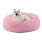 Bunlitent 23'' inch Calming Dog Bed, Anti-Anxiety Donut Small Dog Bed, Warming Cozy Soft Cute Round Washable, Marshmallow Cuddler Nest Puppy Dogs and Cats Bed, Pink