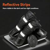Billionchains 4 PCS Dog Boots Waterproof Dog Shoes with Reflective, Anti-Slip Pet Paw Protectors for Snowy, Rainy and Hot Pavement, Black, Small