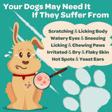 NATURE TARGET Dog Allergy Relief Freeze Dried Chews, with Probiotics, Colostrum for Immune Health, Anti Itch & Seasonal Allergies & Scratching, Omega 3 for Skin & Coat Health, Pawlicking, Hot Spots
