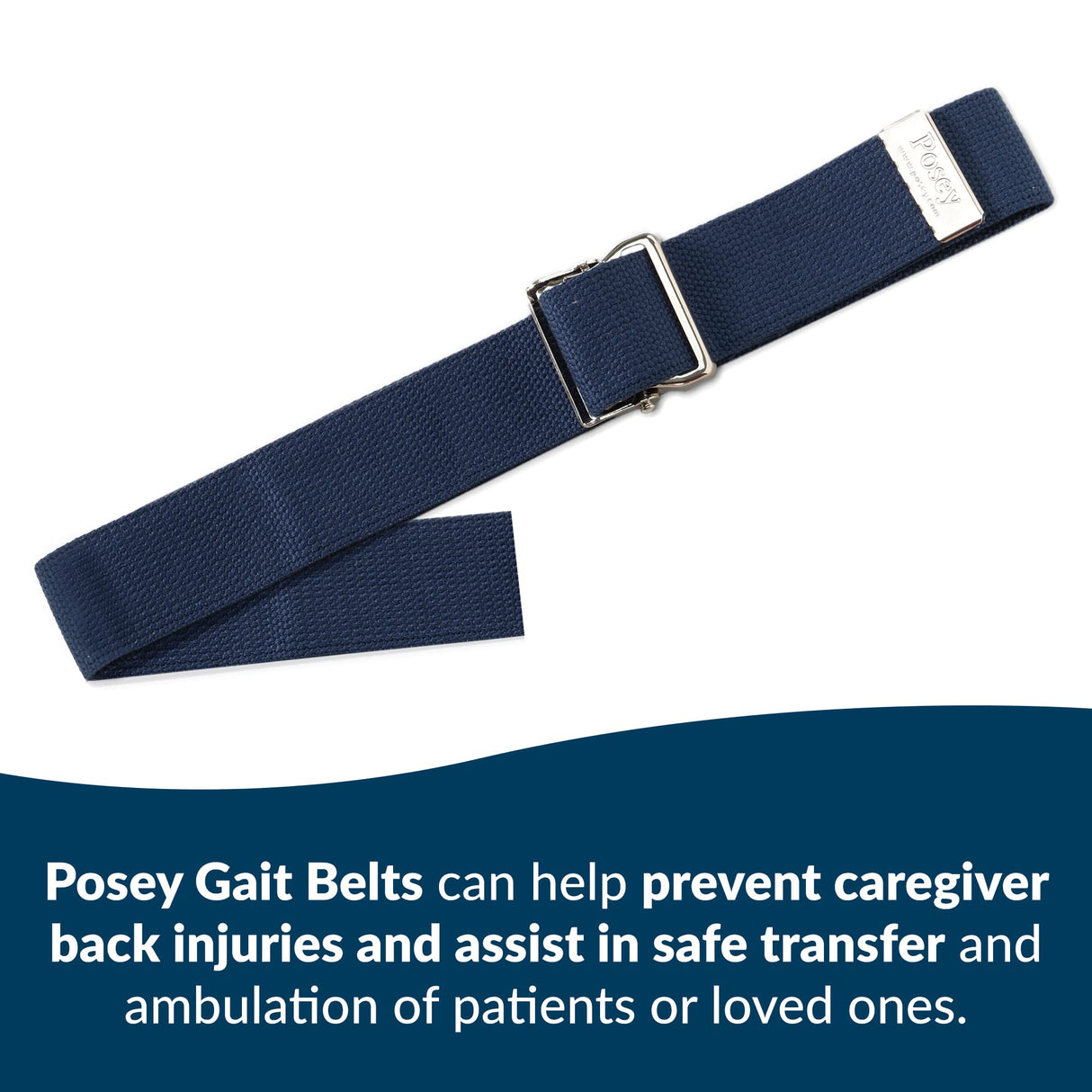TIDI Posey Gait Belt, Navy Blue, Long, 74” – Walking Belt & Gait Belt – Quantity: 1 – Medical Supplies for Nurses, Physical Therapy & Home Care (6528L)