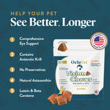 OcluVet Vision Chews Eye Supplements for Dogs & Cats, Natural Chicken Flavor, Contains Omega 3, Lutein, Antioxidants, & More, Cat & Dog Eye Supplements, No Preservatives, Made in USA, 1 Bag, 15 Chews