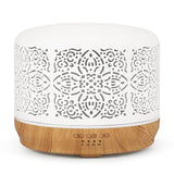 Earnest Living Essential Oil Diffuser White Ceramic Diffuser 500 ml Timers Night Lights and Auto Off Function Home Office Humidifier Aromatherapy Diffusers for Essential Oils