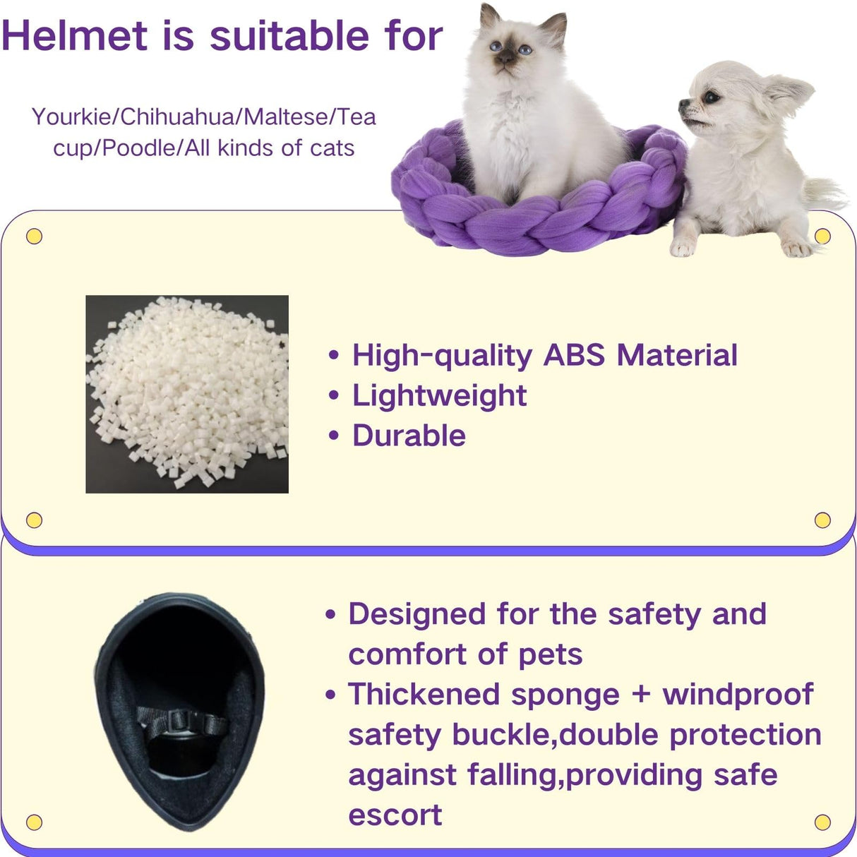 Pet Motorcycle Helmet Dog/Cat Full Face Motorcycle Helmet Outdoor Motorcycle Bike Riding Helmet Hat for Cat Dog Doggie Puppy Kitten Pet Supplies Racing Car Fan Collectible Small Gift (White)