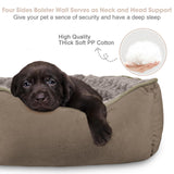 JOEJOY Rectangle Dog Bed for Large Medium Small Dogs - Washable Orthopedic Sofa Bed, Soft Breathable Puppy & Pet Cuddler, Durable Calming Dog Bed with Anti-Slip Bottom, Multiple Sizes, Dark Brown