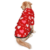 Valentine's Day Dog Costume Hoodie for Medium Large Dogs, Funny Heart Dog Outfit with Hood & Leash Hole, Warm SoftHoliday Valentine Sweatshirt Clothes for Dogs-M