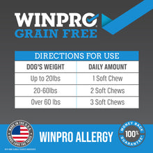 Load image into Gallery viewer, WINPRO Allergy Chews – Plasma-Powered Formula for Dog Seasonal Allergy Support – Grain-Free, Natural Blood Protein Supplements – 60 Soft Chews
