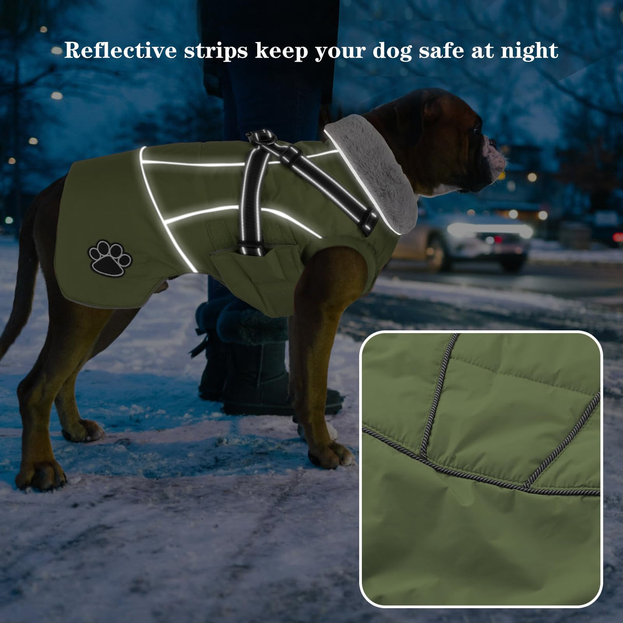 Doglay Dog Coat with Harness, Reflective Warm Dog Jacket Waterproof Puppy Winter Coat for Cold Weather, Adjustable Fleece Jacket for Small Medium Large Dogs