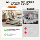 Orthopedic Dog Beds for Medium Dogs Washable, Detachable Side Bolster and Pillow, Medium Dog Sofa with Memory Foam, with Removable Cover and Non-Slip Bottom, Grey (Grey, M (28"x22.8"x9.4"))