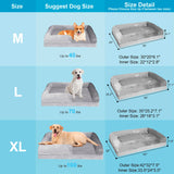 Orthopedic Bolster Dog Bed, Waterproof Lining Dog Bed with Egg-Crate Foam Sofa, Non-Slip Bottom Dog Couch with Washable Removable Cover for Medium Large Extra Cat Dog (35x25x7.1 inches, Brown)