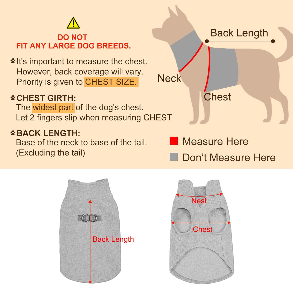 BEAUTYZOO Small Dog Sweater Fleece Vest Winter Jacket, D-Ring Leash Attachment for XS S Puppy Medium Sized Breeds Dogs, Cold Weather Dog Clothes Windproof Keep Warm, Black Bones Paw L