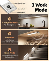 EZVALO 10inch Under Cabinet Lighting, LED Motion Sensor Light Indoor, 2400mAh USB Rechargeable Closet Lights, Dimmable & Magnetic Wireless Under Counter Lights for Kitchen, Pantry, Stairs (2 Pack)
