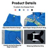 BECHANMIG Dog Winter Warm Coats 4-Legs Fleece for Small Medium Large Dogs,High Collar Dog Cold Weather Coat Full Body,Dog Snowsuit Comfort Windproof with Reflective Zipper Leash Hole_XL(Blue)