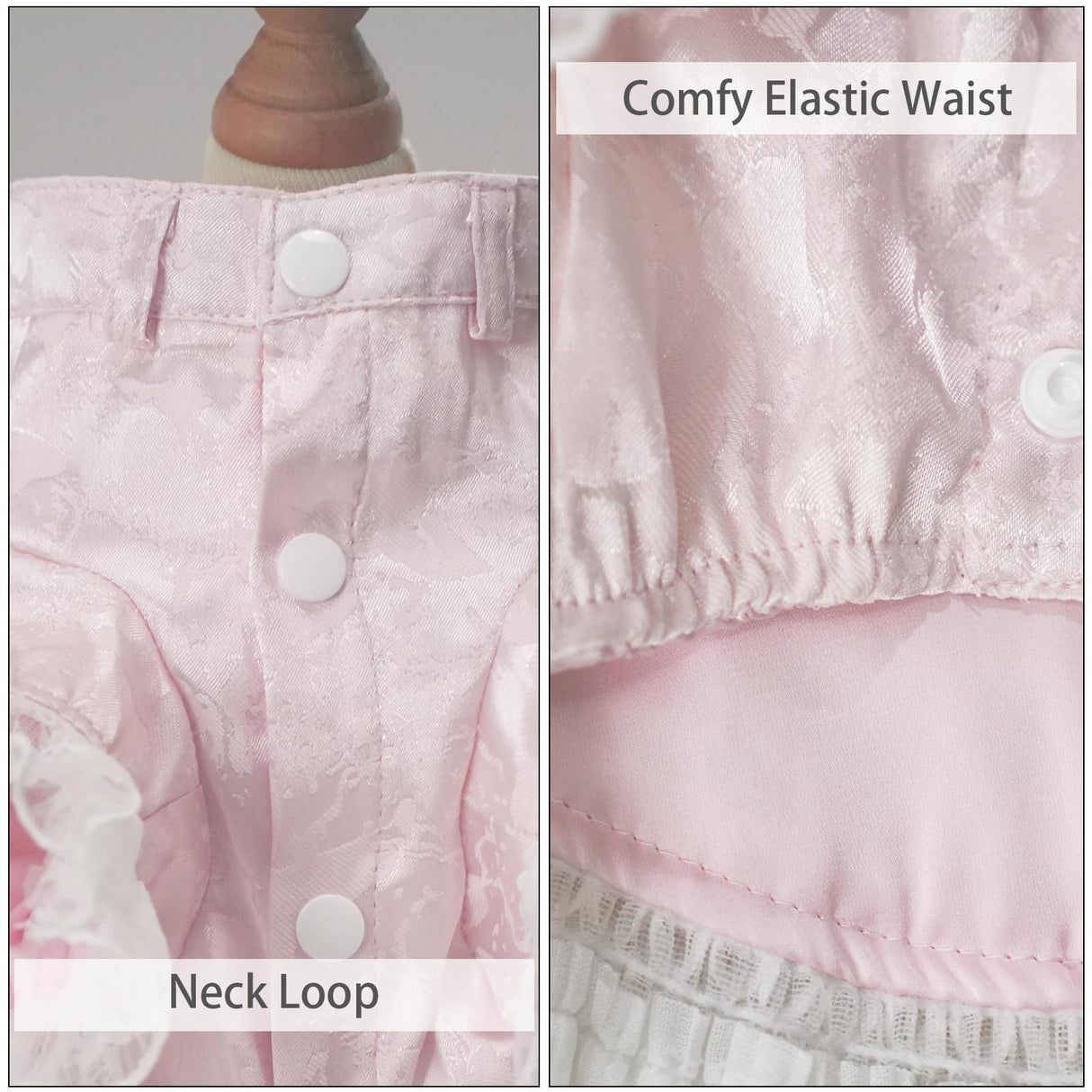 MAMORE Dog Shirt Dress, Doggy Prince Bow Tie Shirt,Formal Casual Pet Attire for Small Medium and Large Dogs (Pink, Large)