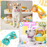 40 Pcs Easter Dog Bow Ties Set 26 Easter Gifts Pet Bowties 10 Pet Ties 4 Puppy Bandanas Dog Grooming Accessories for Bunny Cat Puppy (Egg Style)