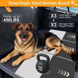 jov5tic Dog Truck Seat Cover for Back Seat,Hard Bottom Dog Hammock for Car, Pet Bed Extender for 2-4 Large Dogs with Waterproof Fabric,Holds 420 lbs Pet Hammock for Crew Cab Truck/SUV(Black,XL Size)