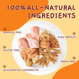 Jungle Calling Beef Tendons for Dogs, Chicken Wrapped Tendons Dog Chews Long Lasting Hip and Joint Supplement for Dogs with Glucosamine (Knotted Bone)