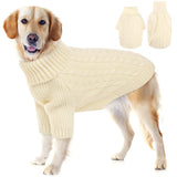 Queenmore Small Dog Sweater, Dog Christmas Sweater, Warm Soft Sweaters for Dogs Girl Boy, Knit Winter Coat for Small Medium Large Dog (White, S)