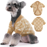 Algudbilt Small Dog Sweater - Winter Clothes for Dogs & Cats, Warm Knitwear Jacket, Winter Deluxe Coats for Puppies & Kittens, Doggy Costume XXS XS, Pet Apparel (Camel, X-Small)