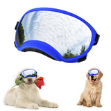Soft Samll Dog Sunglasses Dog Goggles for Large Breed UV/Wind/Dust Protection Winproof Dog Puppy Sunglasses Pet Glasses Eye Wear with Adjustable Strap (Bule Frame & Silver Lens/Small)