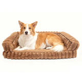 wowohpet Waterproof Orthopedic Dog Bed for Medium Dogs, Medium Non-Slip Pet Beds with Sides, Egg-Crate Memory Foam Dog Couch for Crate Removable Washable Cover, Brown