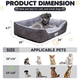 Baodan Dog Beds for Medium Large Dogs, Fluffy Cat Beds for Indoor Cats, Calming Pet Bed for Puppy and Kitty, Extra Soft & Machine Washable with Anti-Slip Bottom, Grey, 25inches