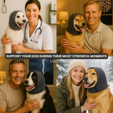 No Flap Ear Wraps for Dogs – Adjustable Dog Ear Wrap & Earmuffs for Noise Protection, Bath & Grooming – Dog Ear Cover for Anxiety Relief, Hematoma & Shaking (Dark Gray, M)