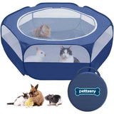 Small Animal Playpen with Zippered Top, Portable Waterproof Pet Cage (47"x23") for Kitten, Bunny, Guinea Pig, Hamster, Chicken Brooder, Indoor & Outdoor Exercise Pen, Foldable Design (Navy)