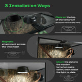 LuminPacific LED Reptiles Light with Remote, UVA UVB FR Lamp for Rainforest & Desert Reptiles, Ferguson Zones 1-4, Timer Switch, 10 Dimmable, for Bearded Dragon, Turtle, Frog, Snake, Plant (1 Pack)