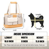 Johomviin Dog Carrier, Cat Carrier, Pet Carrier, Foldable Waterproof Premium PU Leather Oxford Cloth Dog Purse, Portable Tote Bag Carrier for Small to Medium Cats and Small Dogs