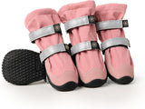 Spark Paws Dog Rainboots, Waterproof Dog Shoes for Medium to Large Dogs, Non Slip, Dog Booties and Paw Protectors - 4PCS Doggie Hiking Boots with Reflective Straps - Pink