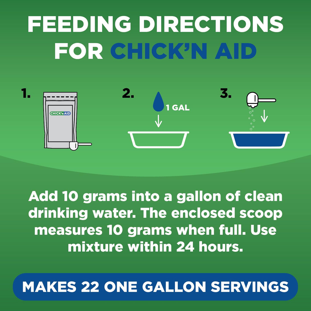 Pivotal Chick’n Aid Chicken Supplement for All Ages (8 oz, Pack of 1) - Chicken Vitamins, Electrolytes, and Probiotics - Multipurpose Poultry Vitamins for Chickens, Ducks, and Turkeys
