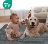 ZAKAPAWS Waterproof Dog Blanket for Bed, Luxury Plush Washable Large Dogs Blankets for Furniture Protection, Super Soft Calming Pet Blanket for Indoors (Grey, 30"x40")