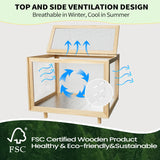 Large Hamster Cages - Wooden Hamster Mice and Rat Habitat with Ventilator Small Animal Cages for Rabbits, Guinea Pigs with Waterproof Bottom Plate