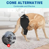 Petdream Dog Rear Leg Sleeve to Stop Licking, Upgraded Leg Shap to Stop Slipping, for TPLO Surgery, Skin Conditions, Wounds, Breathable Soft Fabric (Black, Left Leg, L)