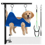 Adjustable Foldable Dog Grooming Arm with Clamp, 26–40 in Height, Safety Hammock & No-Sit Holders, Grooming Restraint for Small & Medium Dogs