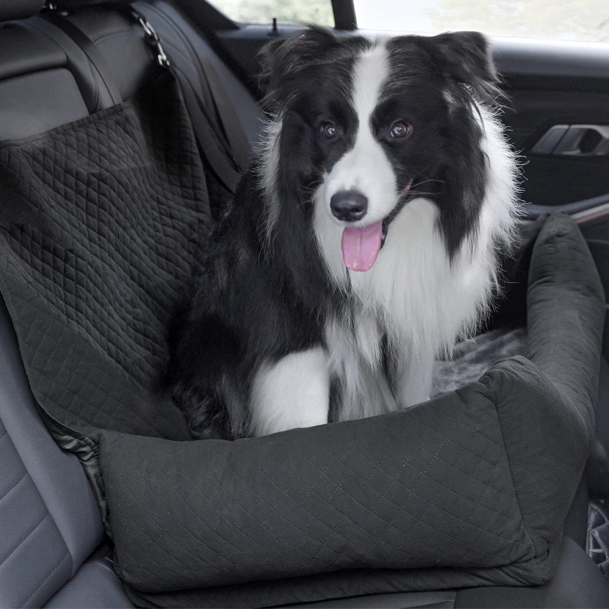 Bnonya Dog Car Seat for Medium Large, Safe and Comfortable Dog Car Bed Medium Under 60lbs, Multipurpose Design Washable with Non-Slip Base
