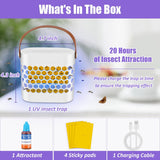 Flying Insect Trap, Upgrade Gnat Traps for House Indoor Outdoor, Rechargeable Portable 2-in-1 Fruit Fly & Flying Insect Trap, Safe Non-Toxic Gnat Killer UV Light Bug Catcher with Sticky Pad/Attractant