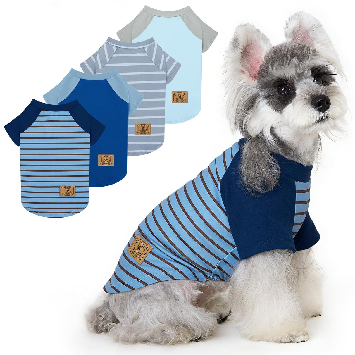 XPUDAC 4 Pack Dog Sweaters Comfy Dog Clothes with Sleeves Puppy Shirts Pullover Pet Sweatshirt for Small Medium Large Dogs Boy Girl Doggy Outfits Cat Apparel, Blue, M