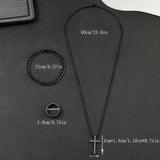 Alloy Cross Necklace Bracelet Ring Set of Three, Cross Pendant, Fashion Accessories, Suitable for Everyday Wear and Match