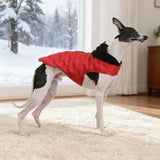 DORA BRIDAL Dog Puffer Coat, Warm Dog Jacket with Hood, Reflective Dogs Cold Weather Coats Pet Winter Vest for Medium Dogs, Pet Winter Vest, Red, M