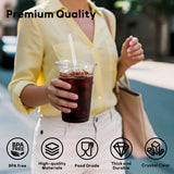 25 Pack - 16 oz Plastic Cups with Lids and Straws, Clear Iced Coffee Cups with Lids, Disposable Cups with Lids for Cold Drinks, Iced Tea, Milkshakes, Smoothies - Durable & BPA Free