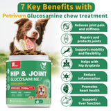 Hip and Joint Supplement for Dogs, Glucosamine Treats Chews with Chondroitin, MSM, Turmeric - Support Joint Pain Relief, Mobility, Reduce Occasional Discomfort, Fit All Ages and Breeds, 150 Soft Chew