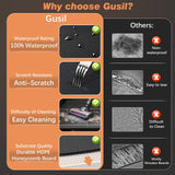 Gusil Back Seat Extender for Dogs: Mobile Cozy Pet Den! Skin-Safe Padding, Heavy-Duty PU Leather with Hard Bottom, 450lb Capacity-Waterproof, Non-Slip, 45% More Space (Fits Cars, SUVs & Small Trucks)
