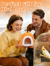 MEWTOGO Stable Warm Bird Nest - Winter Plush Comfortable Bird House with Strong Load-Bearing Mat & Wide Entry for Cage Accessories, Medium Birds Bed for Cockatiel Lovebirds Quaker