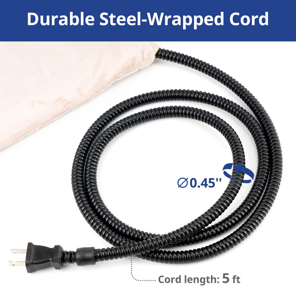 NICREW Pet Heating Pad for Dogs and Cats, Heated Dog Bed with Steel-Wrapped Cord and Soft Fleece Cover, 27.5 x 15.7 Inches, 50 Watts