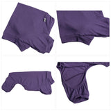 Lovelonglong Ribbed Dog Pajamas Cotton Knitted Dog Jumpsuits 4 Legged All Season Warm Pet Bodysuits for Large Medium Small Dogs Purple 3XL