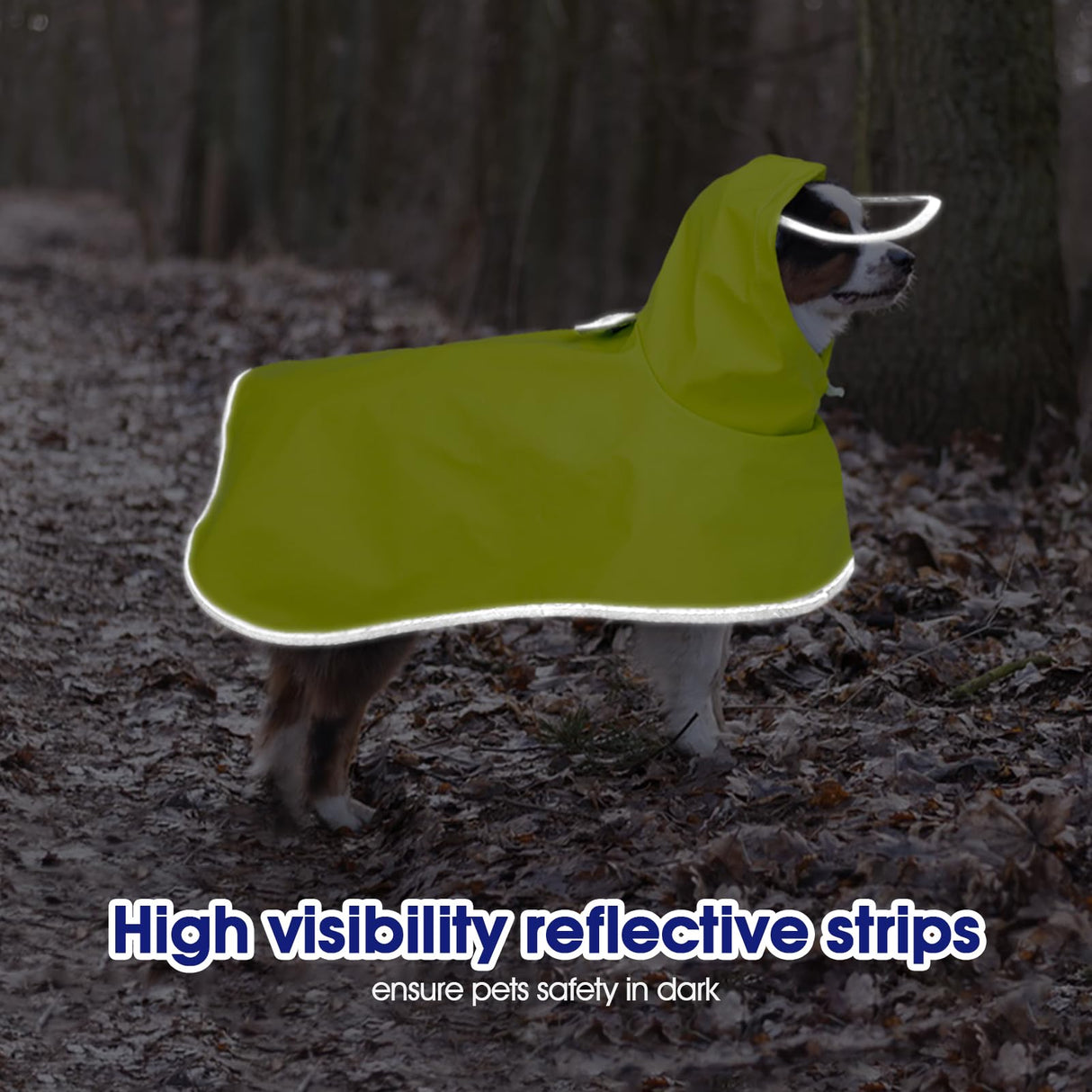 FUAMEY Adjustable Dog Raincoat Small | Waterproof Reflective Strips, Clear Hood, Leash Hole, Outdoor Adventures, Yorkshire