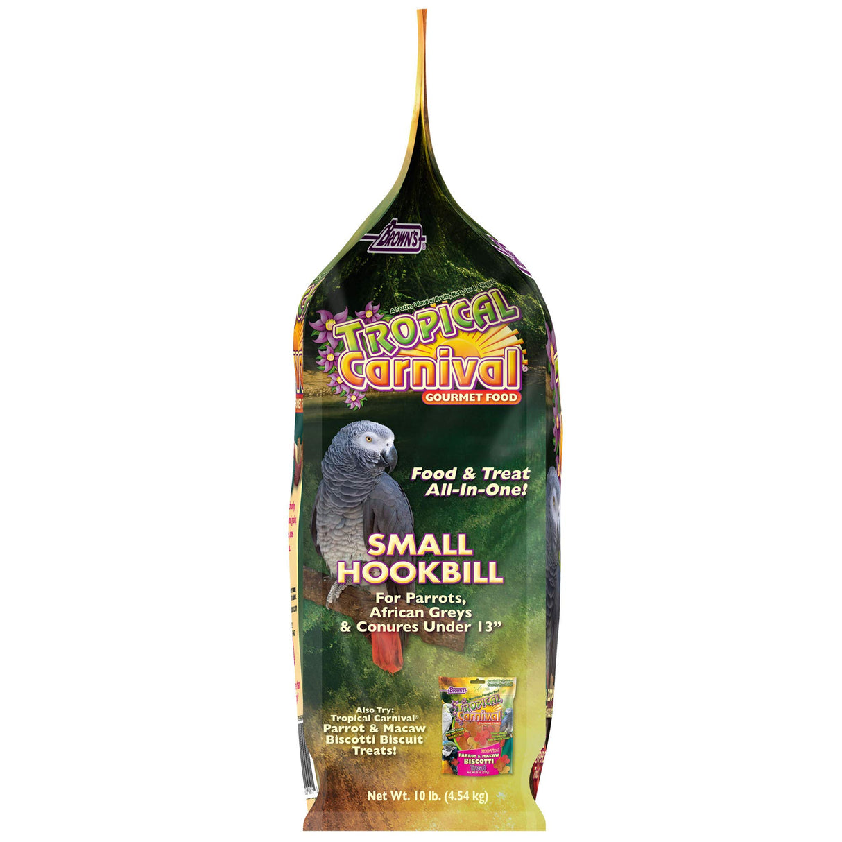 Tropical Carnival Small Hookbill Food – Gourmet Blend with Fruits, Nuts & Seeds, 10 Pounds, Omega 3 & Natural Preservatives, Supports Digestion